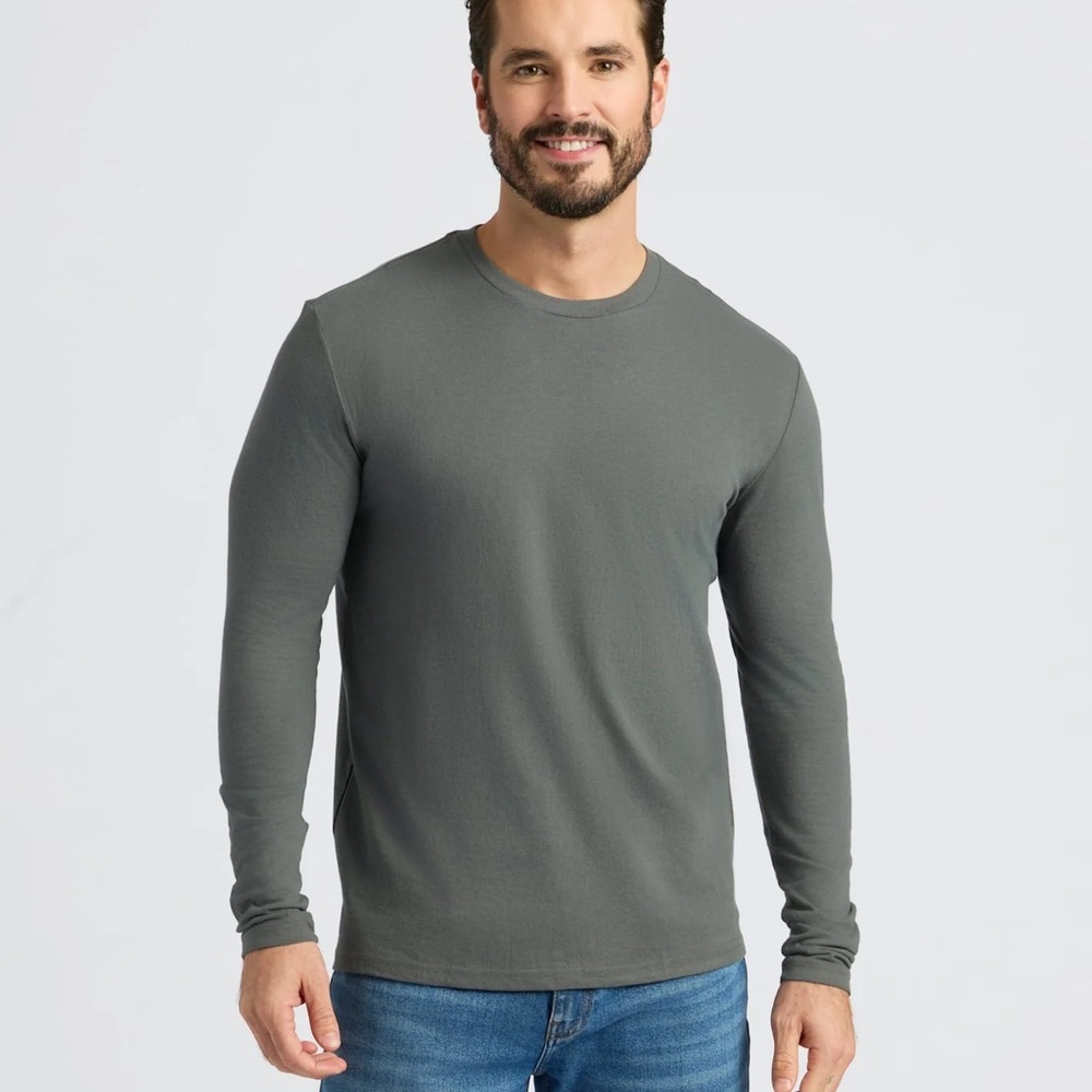 Classic Charcoal Long Sleeve Tee for Men